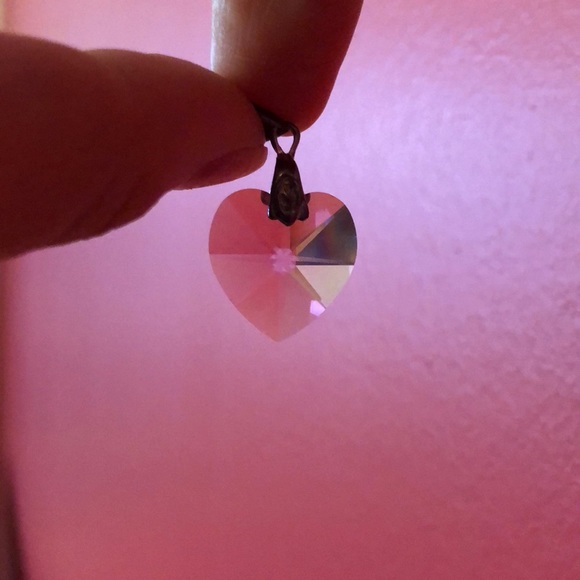 Swarovski Rose-Pink Crystal Heart Charm - Picture 3 of 3